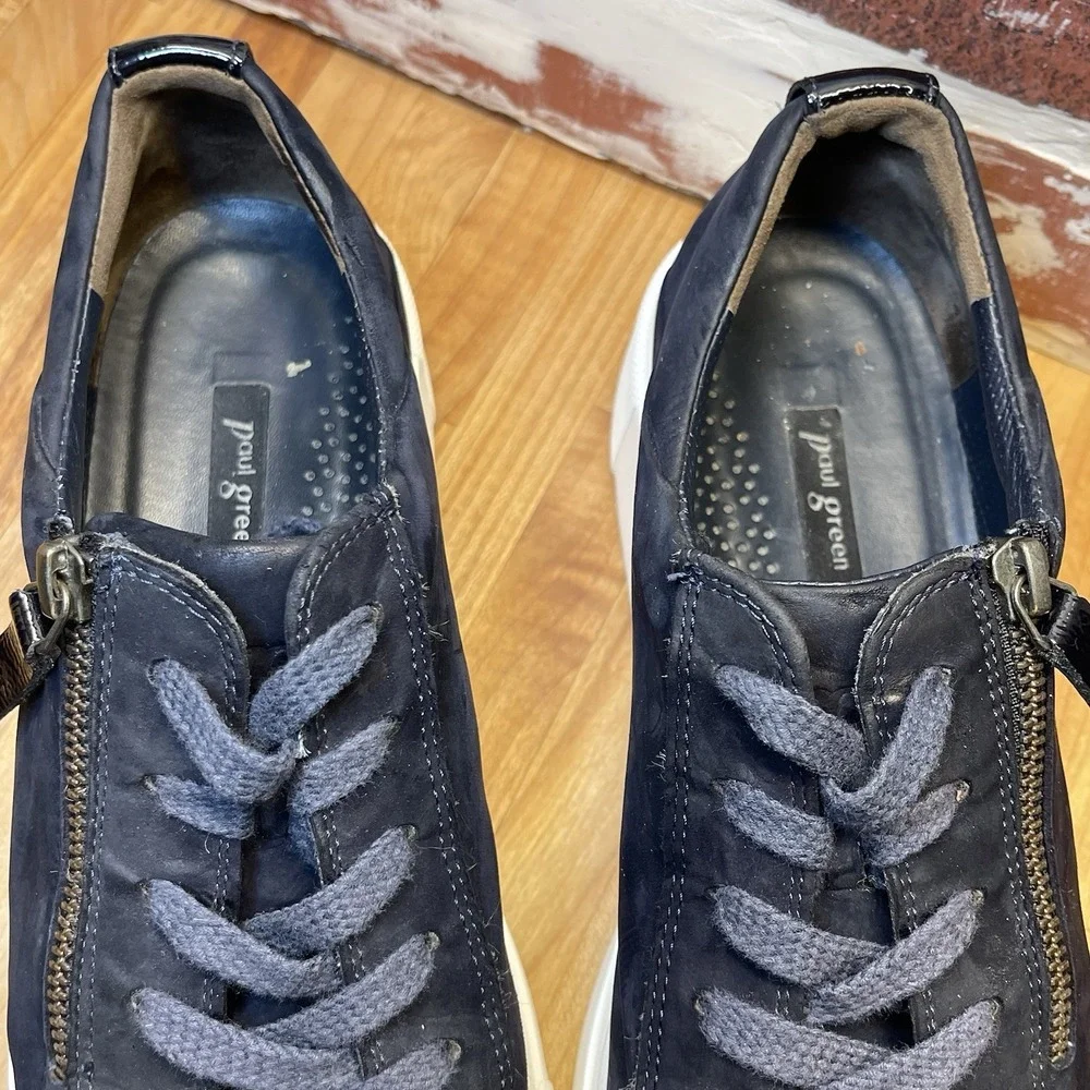 Paul Green Hadley Mens Platform Sneakers Size 9 US 6.5 UK  Shoes Suede Navy Blue